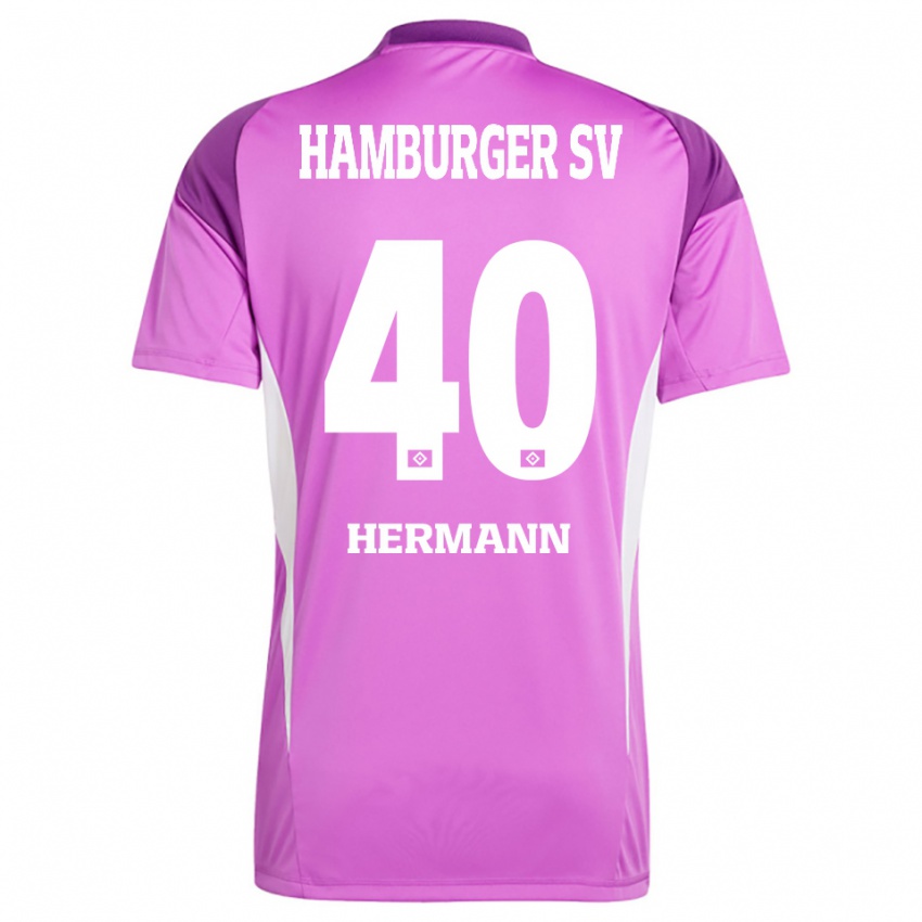 ילדים האנס סטפן הרמן #40 סגול לבן לילך חולצת שוער 2025/26 חולצה קצרה