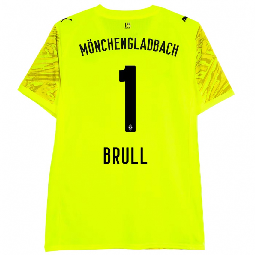 ילדים מקסימיליאן בריל #1 שחור צהוב חולצת שוער 2025/26 חולצה קצרה