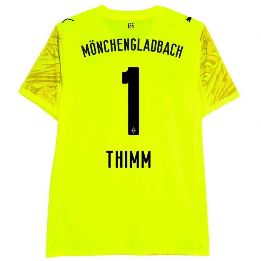 ילדים Joshua Thimm #1 שחור צהוב חולצת שוער 2025/26 חולצה קצרה