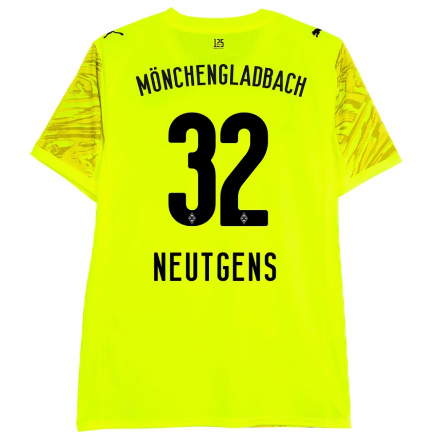 ילדים מקסימיליאן נויטגנס #32 שחור צהוב חולצת שוער 2025/26 חולצה קצרה