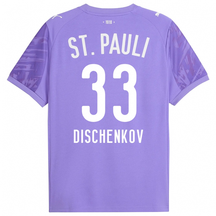 ילדים Dimitri Dischenkov #33 שחור סגול בינוני חולצת שוער 2025/26 חולצה קצרה