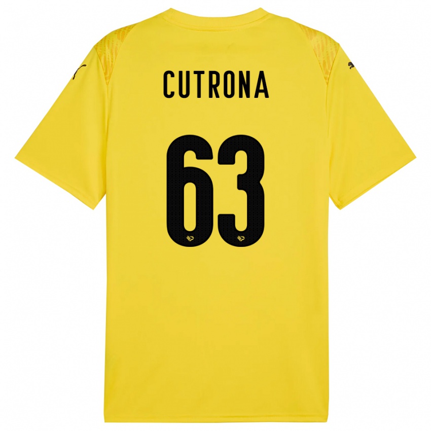 ילדים Francesco Cutrona #63 שחור צהוב חולצת שוער 2025/26 חולצה קצרה