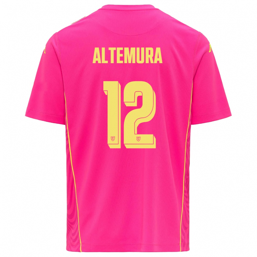 ילדים Tommaso Altemura #12 צהוב ורוד עמוק חולצת שוער 2025/26 חולצה קצרה