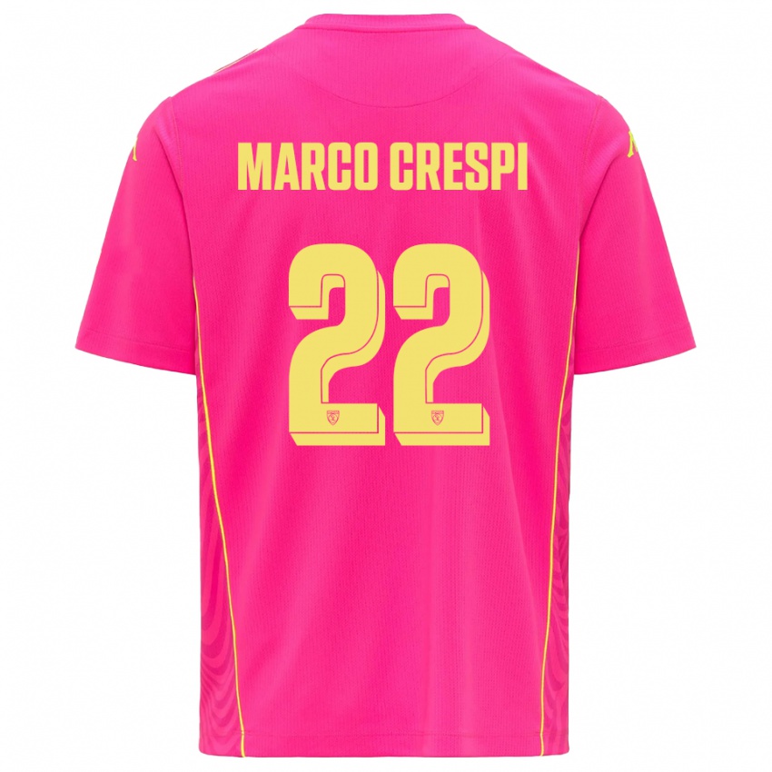 ילדים ז׳יאן מרקו קרספי #22 צהוב ורוד עמוק חולצת שוער 2025/26 חולצה קצרה