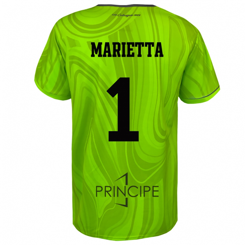 ילדים Christian Marietta #1 שחור ירוק צהוב חולצת שוער 2025/26 חולצה קצרה