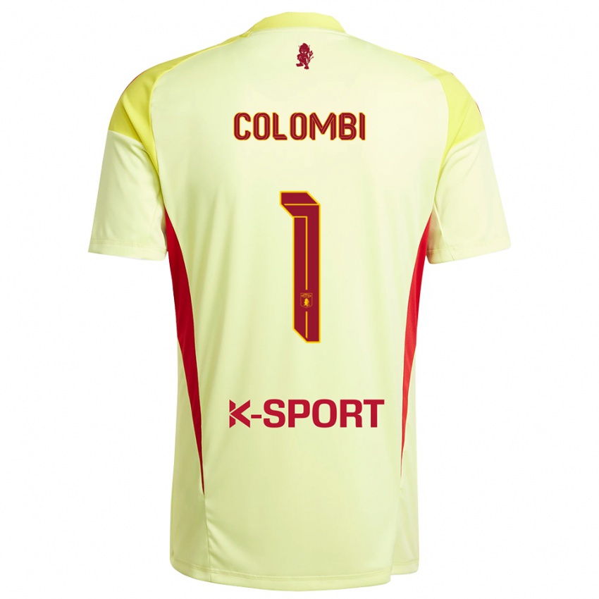 ילדים סימונה קולומבי #1 אדום צהוב בהיר חולצת שוער 2025/26 חולצה קצרה