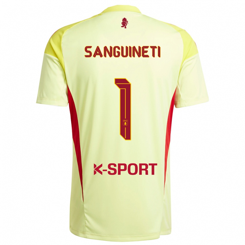 ילדים מיקלה סנגינטי #1 אדום צהוב בהיר חולצת שוער 2025/26 חולצה קצרה