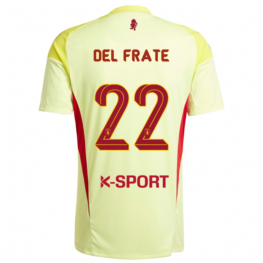 ילדים Federico Del Frate #22 אדום צהוב בהיר חולצת שוער 2025/26 חולצה קצרה