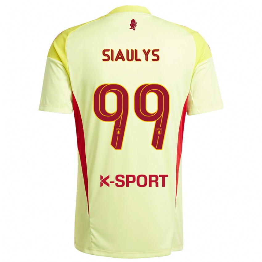 ילדים Ovidijus Siaulys #99 אדום צהוב בהיר חולצת שוער 2025/26 חולצה קצרה