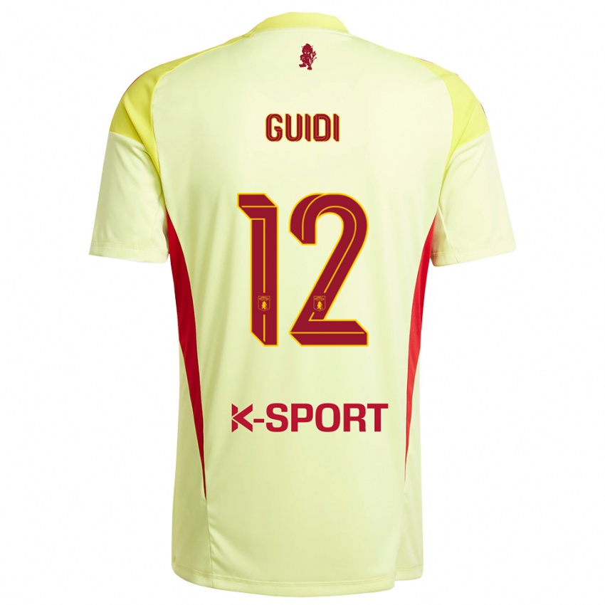 ילדים Sasha Guidi #12 אדום צהוב בהיר חולצת שוער 2025/26 חולצה קצרה