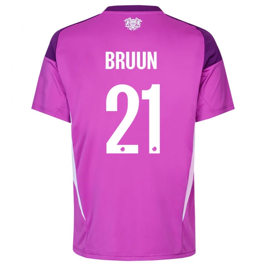 ילדים Alfred Bruun #21 לבן סגול לילך חולצת שוער 2025/26 חולצה קצרה