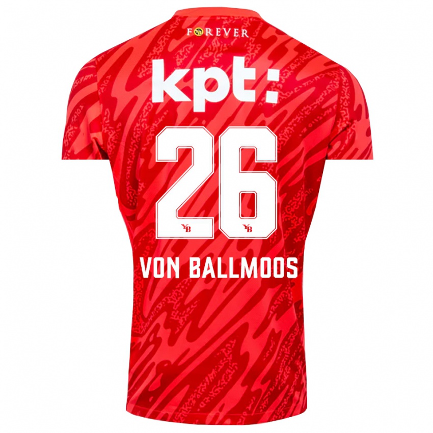 ילדים דויד פון באלמוס #26 אדום לבן חולצת שוער 2025/26 חולצה קצרה