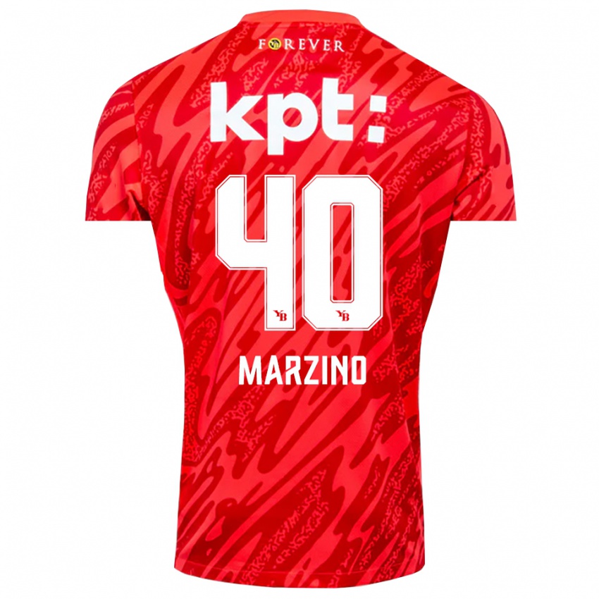 ילדים דריו מרזינו #40 אדום לבן חולצת שוער 2025/26 חולצה קצרה