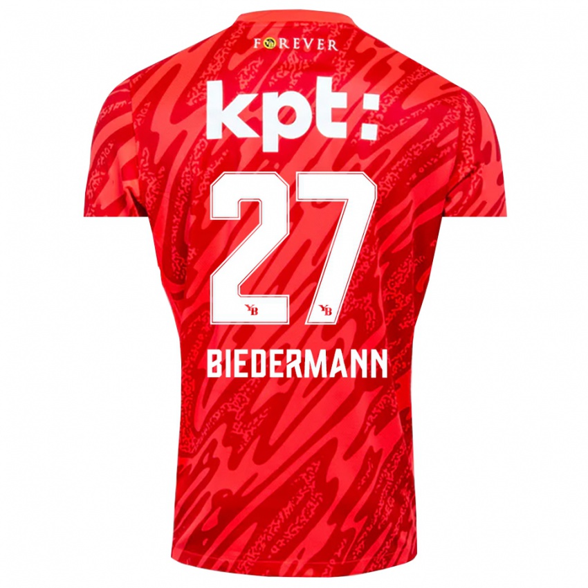 ילדים תמרה בידרמן #27 אדום לבן חולצת שוער 2025/26 חולצה קצרה