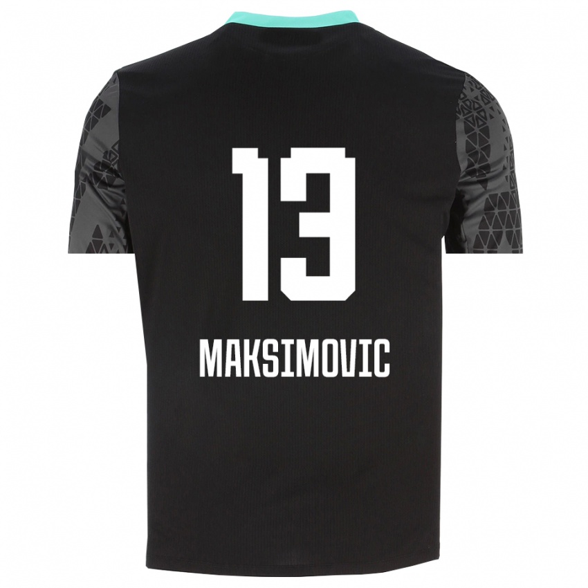 ילדים Filip Maksimovic #13 שחור ירוק צהוב חולצת שוער 2025/26 חולצה קצרה