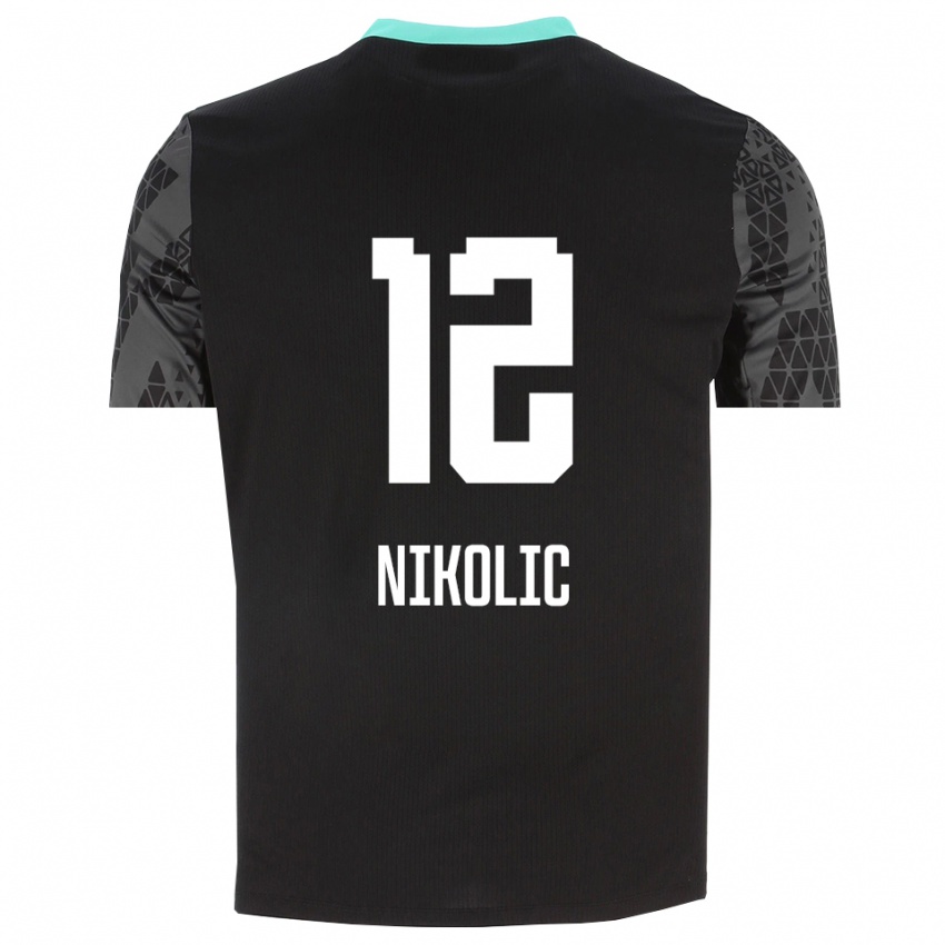 ילדים אורוש ניקוליץ' #12 שחור ירוק צהוב חולצת שוער 2025/26 חולצה קצרה