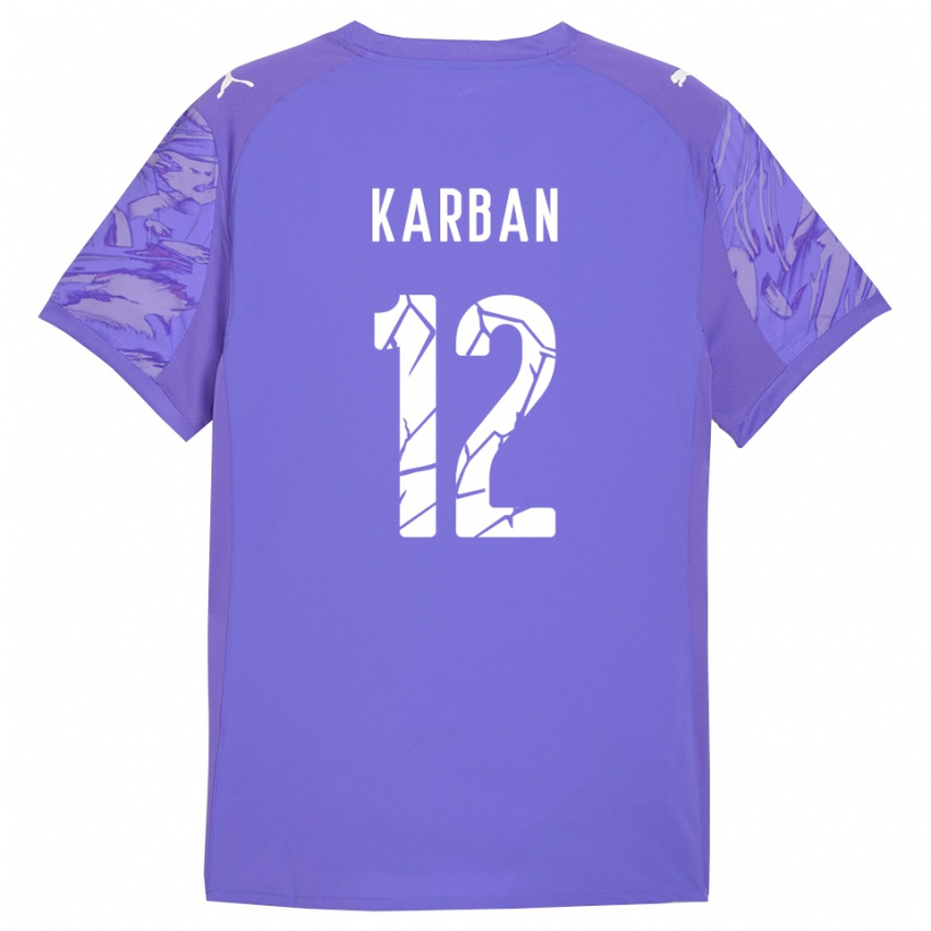 ילדים Yevheniia Karban #12 ורוד ירוק כתום חולצת שוער 2025/26 חולצה קצרה