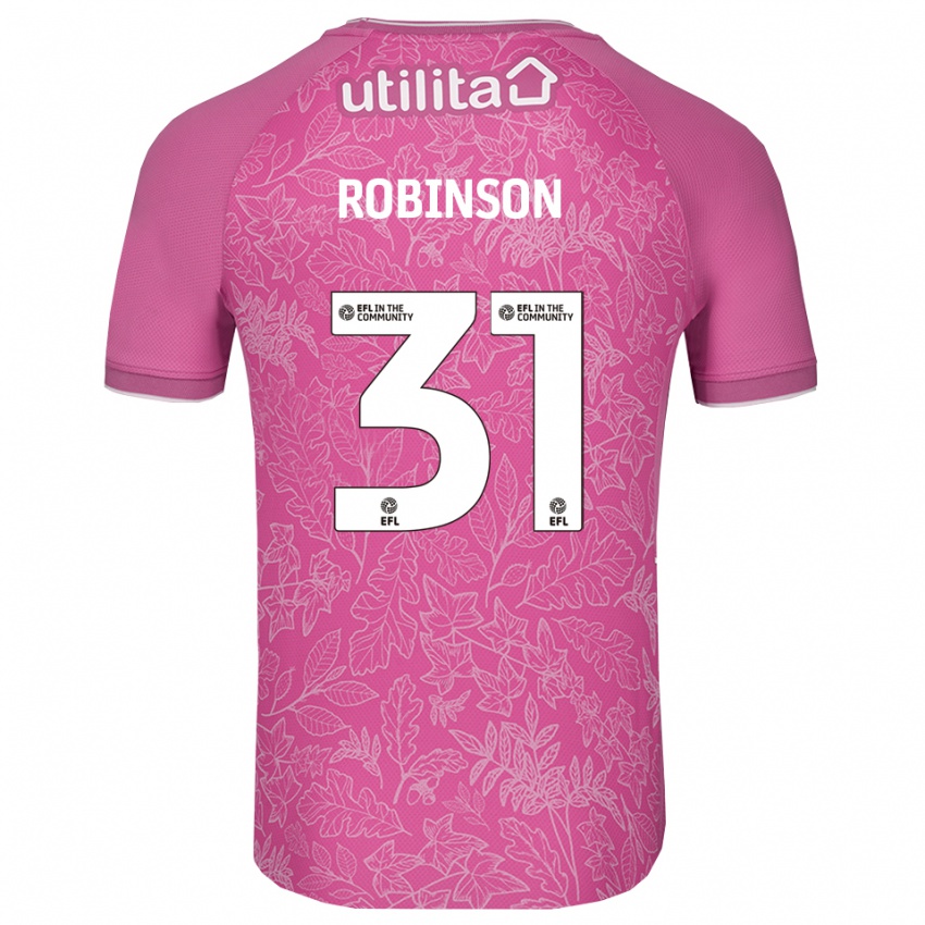 ילדים Leah Robinson #31 שחור ורוד חולצת שוער 2025/26 חולצה קצרה