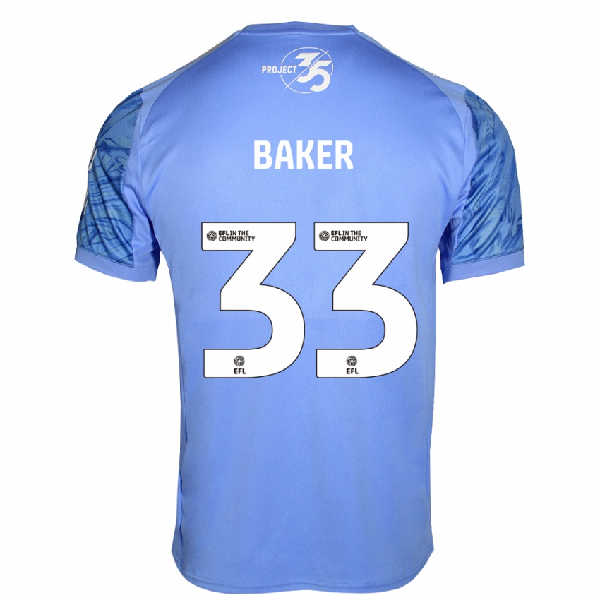 ילדים זאק בייקר #33 כחול מלכותי חולצת שוער 2025/26 חולצה קצרה