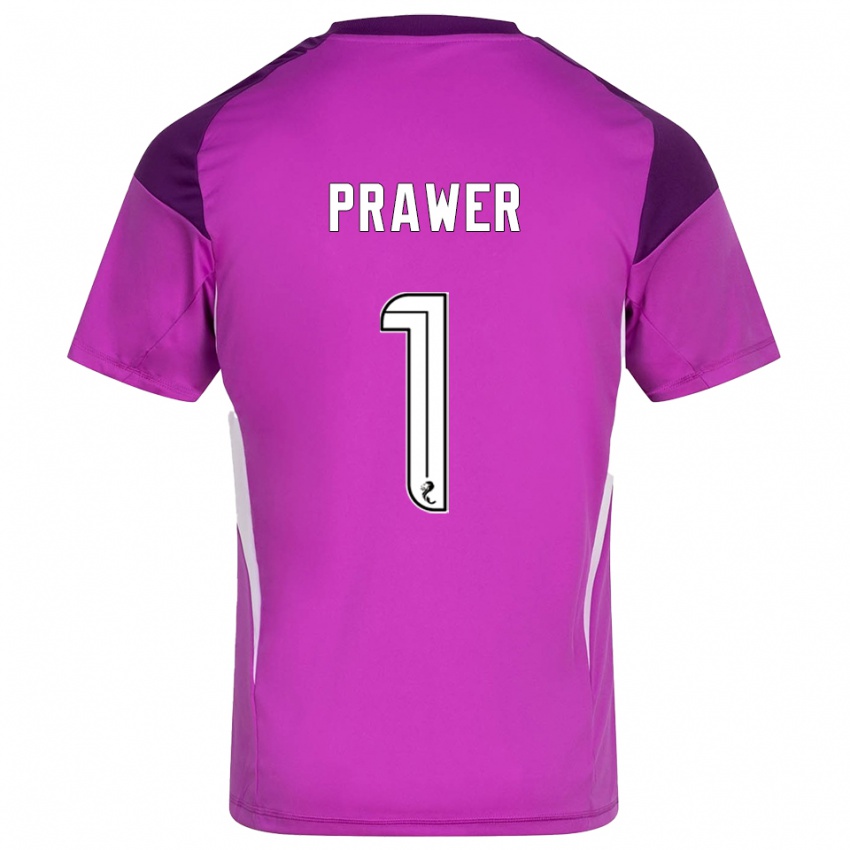 ילדים אנה פראוור #1 מג'נטה סגול חולצת שוער 2025/26 חולצה קצרה