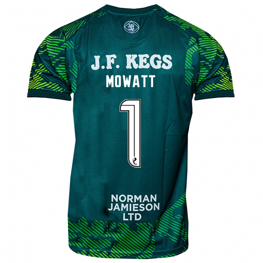 ילדים בת' מוואט #1 ירוק לבן חולצת שוער 2025/26 חולצה קצרה