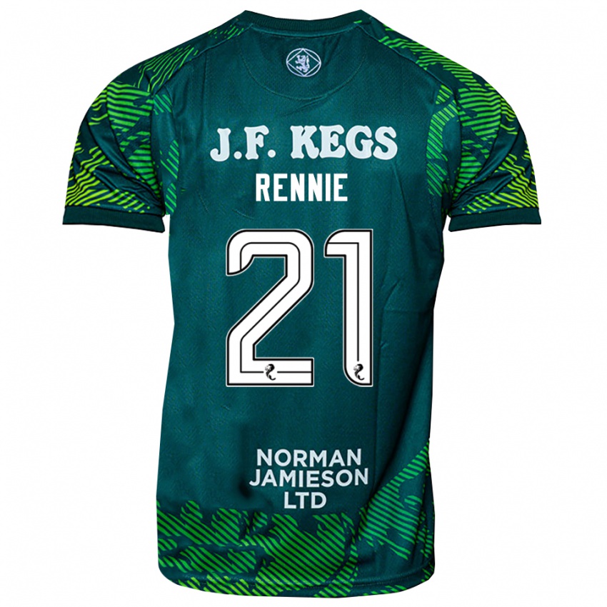 ילדים Beth Rennie #21 ירוק לבן חולצת שוער 2025/26 חולצה קצרה