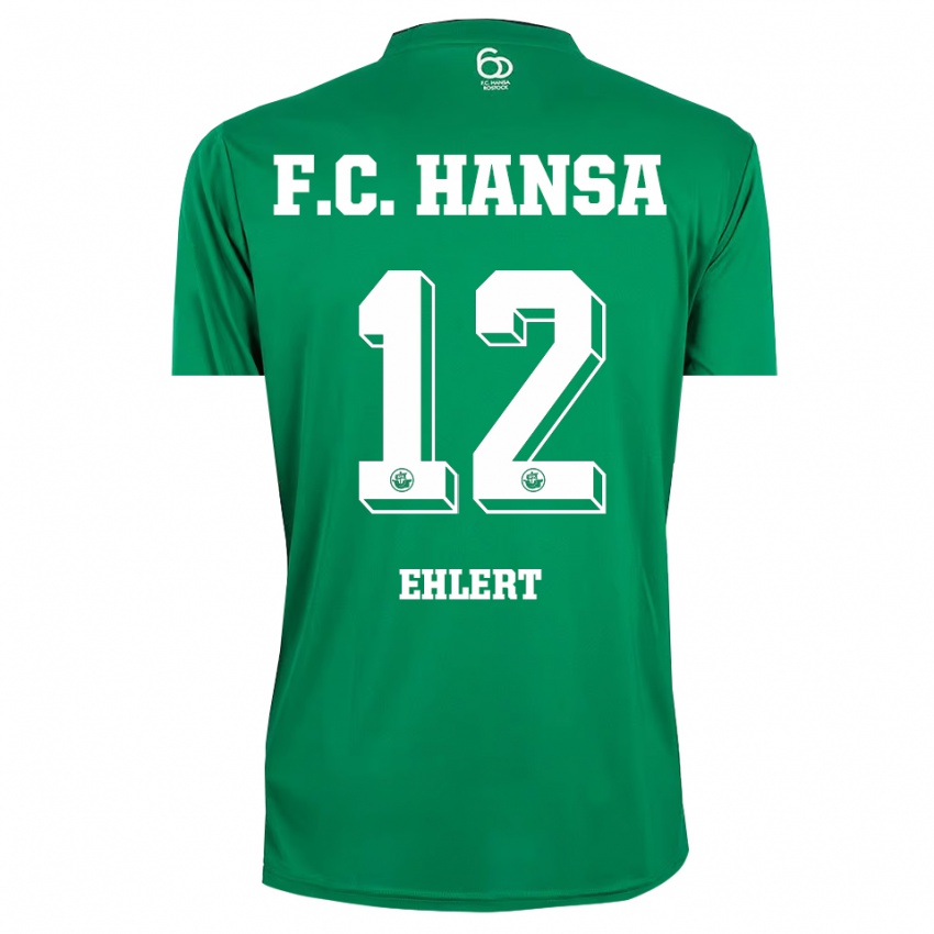 ילדים יונס אהלרט #12 ירוק כהה לבן חולצת שוער 2025/26 חולצה קצרה