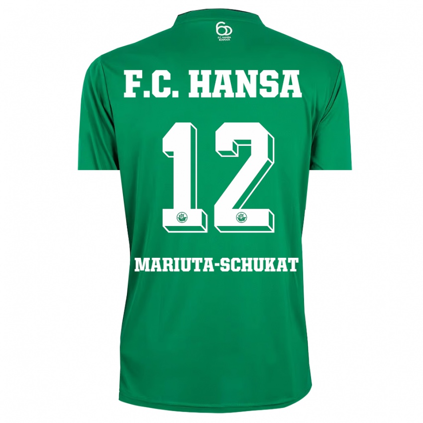 ילדים Lara Mariuta-Schukat #12 ירוק כהה לבן חולצת שוער 2025/26 חולצה קצרה