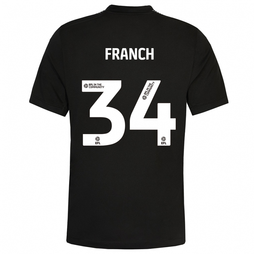 ילדים אדריאנה פראנץ' #34 שחור לבן חולצת שוער 2025/26 חולצה קצרה