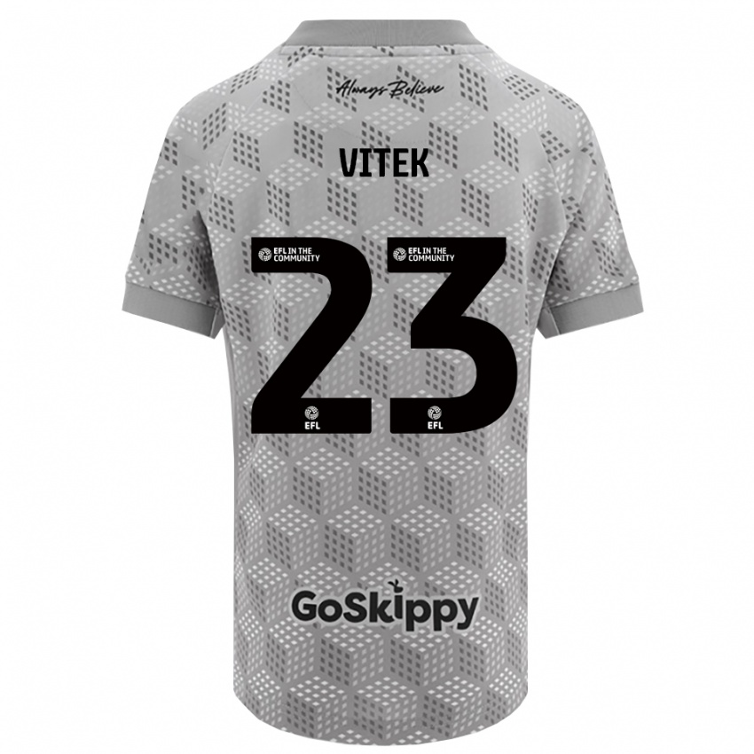 ילדים ראדק ויטק #23 אפור שחור חולצת שוער 2025/26 חולצה קצרה