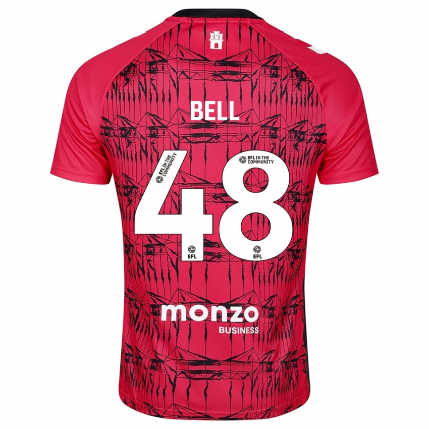 ילדים Luke Bell #48 לבן אדום חולצת שוער 2025/26 חולצה קצרה