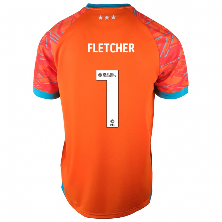 ילדים William Fletcher #1 לבן כתום חולצת שוער 2025/26 חולצה קצרה