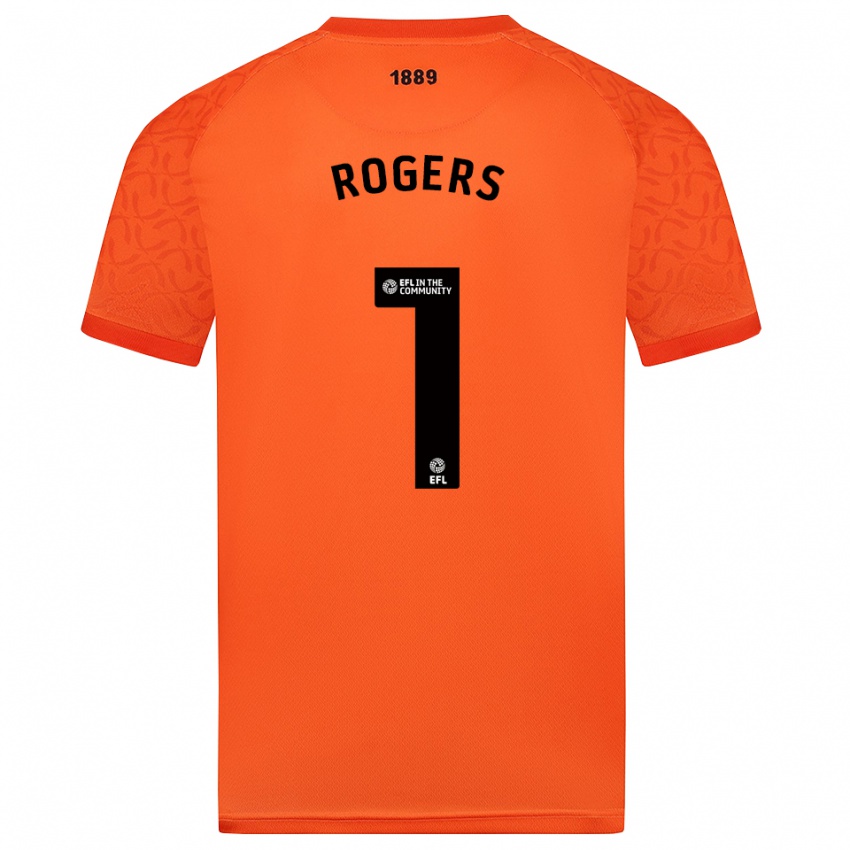 ילדים שאן רוג'רס #1 שחור כתום חולצת שוער 2025/26 חולצה קצרה