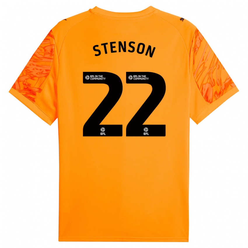 ילדים פראן סטנסון #22 כתום שחור חולצת שוער 2025/26 חולצה קצרה