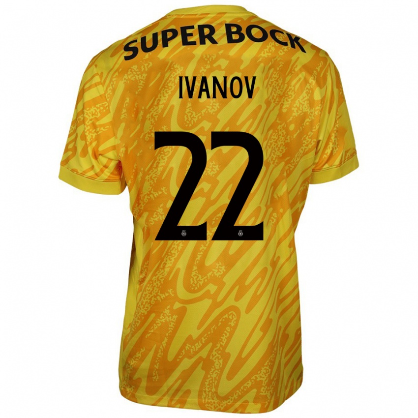 ילדים דייוויד איבנוב #22 צהוב כתום חולצת שוער 2025/26 חולצה קצרה