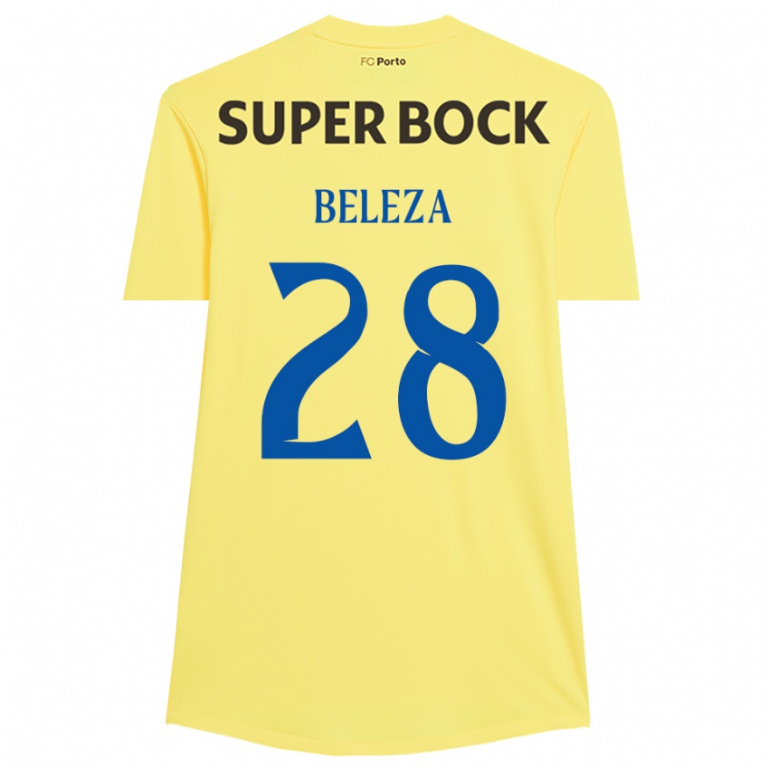 ילדים Tatiana Beleza #28 צהוב בהיר שחור חולצת שוער 2025/26 חולצה קצרה