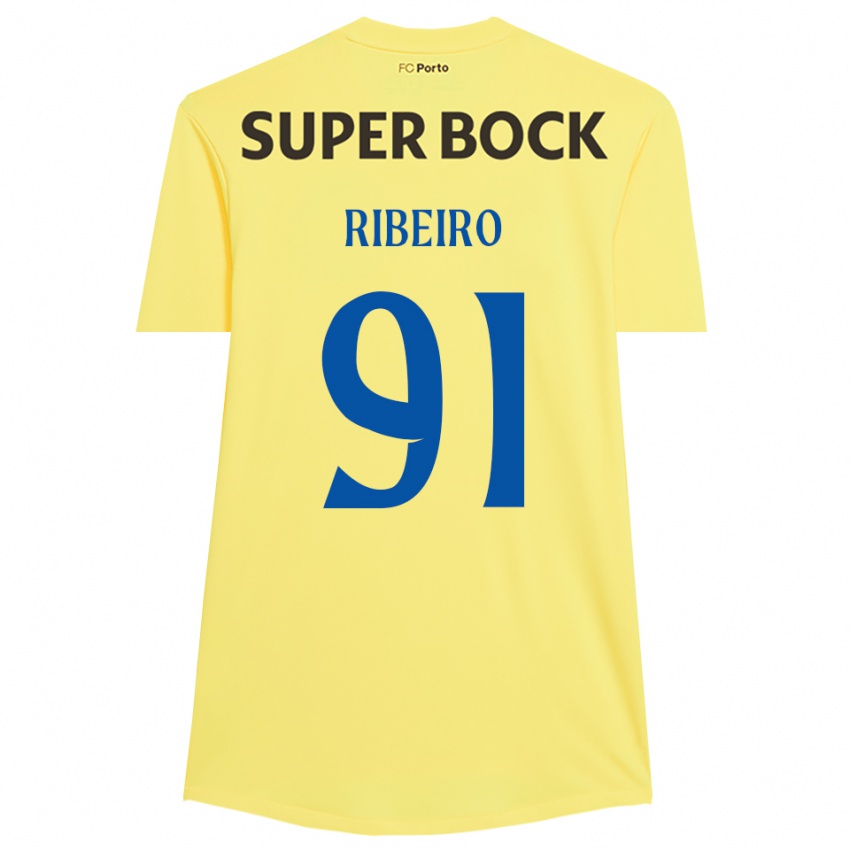 ילדים גונסאלו ריביירו #91 צהוב בהיר שחור חולצת שוער 2025/26 חולצה קצרה