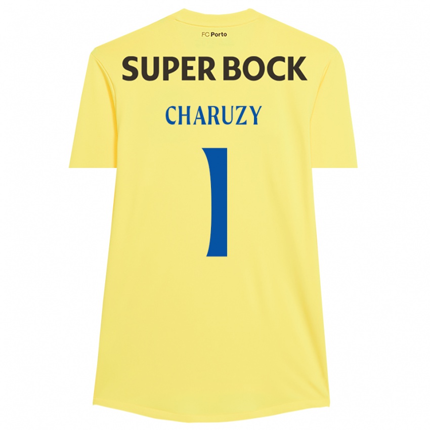 ילדים Hubert Charuzy #1 צהוב בהיר שחור חולצת שוער 2025/26 חולצה קצרה