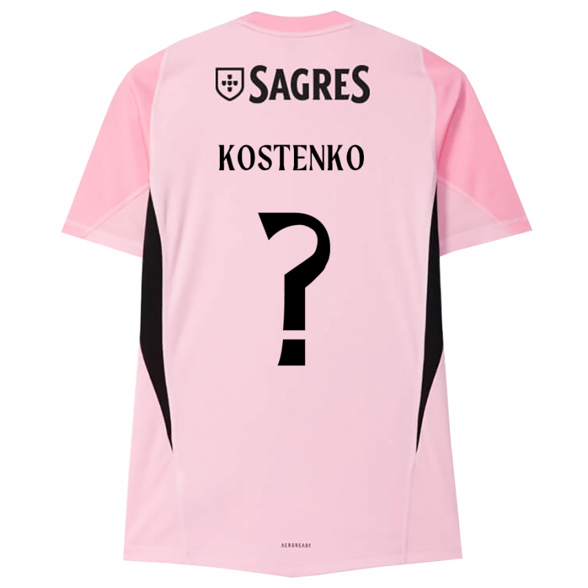 ילדים Igor Kostenko #0 ורוד שחור חולצת שוער 2025/26 חולצה קצרה