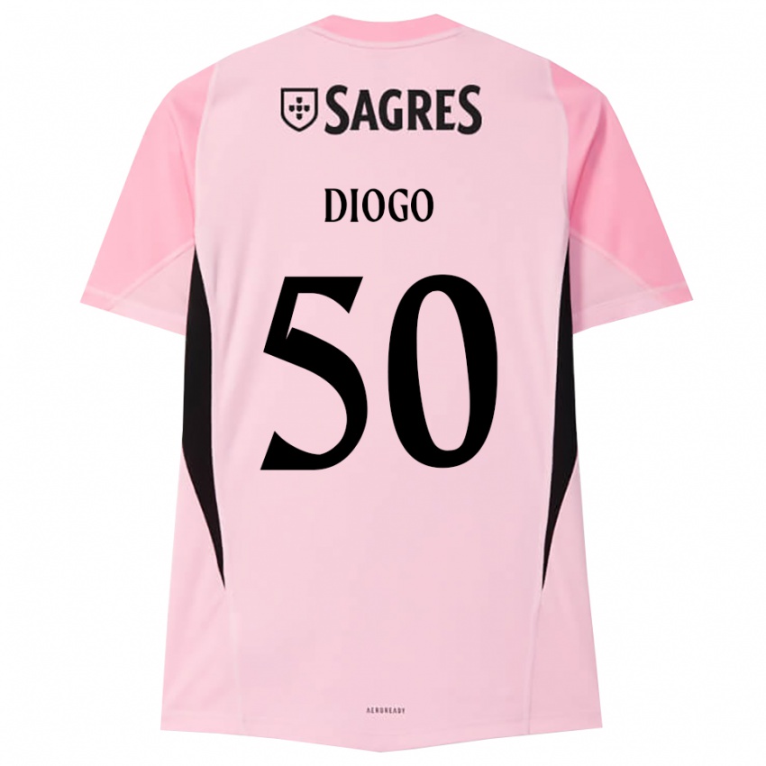 ילדים דיאוגו פריירה #50 ורוד שחור חולצת שוער 2025/26 חולצה קצרה