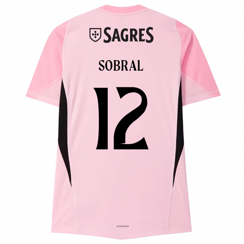 ילדים גונסאלו ג׳וניור דה סילבה סובראל #12 ורוד שחור חולצת שוער 2025/26 חולצה קצרה