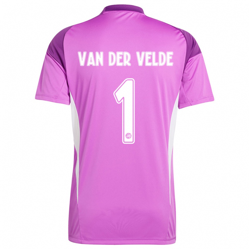 ילדים Valentijn van der Velde #1 סגול בהיר לבן חולצת שוער 2025/26 חולצה קצרה