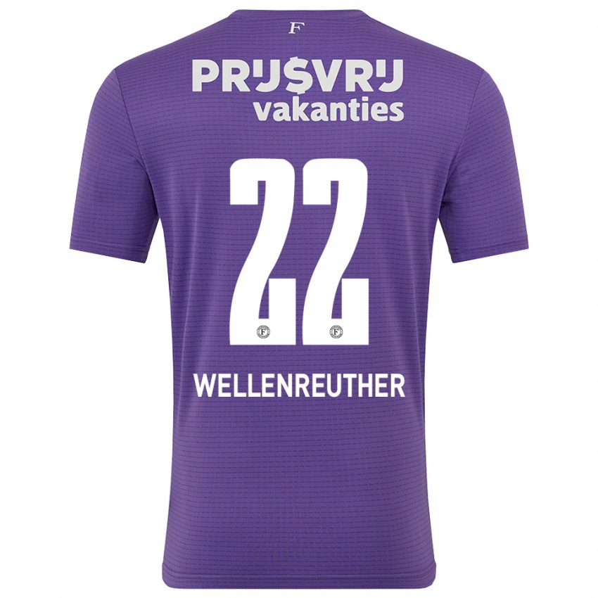 ילדים טימון וולנרויטר #22 סגול לבן חולצת שוער 2025/26 חולצה קצרה