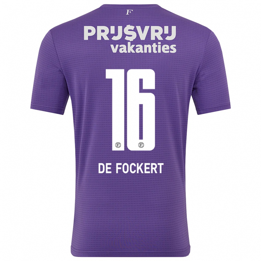 ילדים Maarten de Fockert #16 סגול לבן חולצת שוער 2025/26 חולצה קצרה