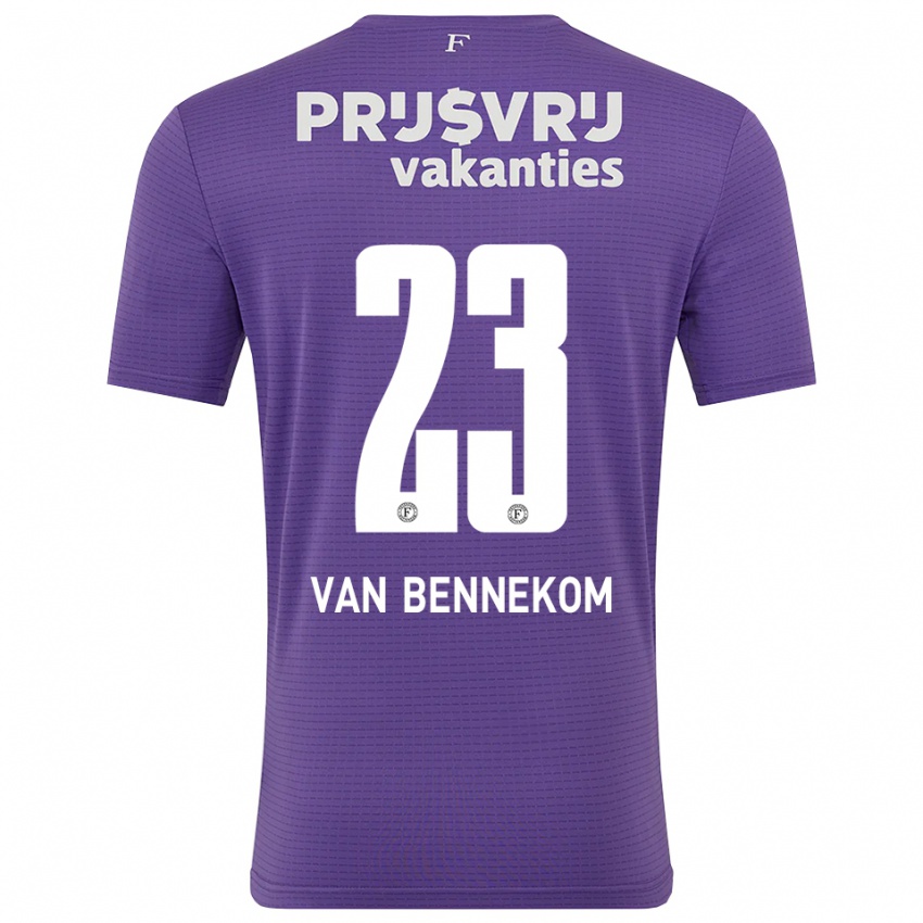 ילדים Duron van Bennekom #23 סגול לבן חולצת שוער 2025/26 חולצה קצרה