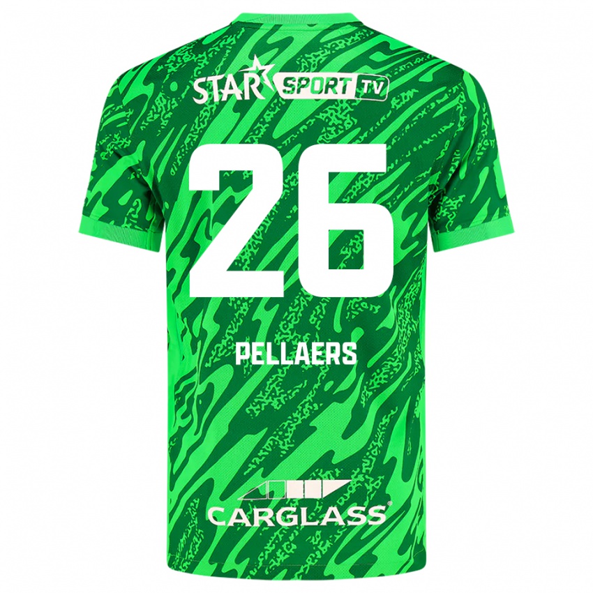 ילדים Amanuel Pellaers #26 ירוק כהה לבן חולצת שוער 2025/26 חולצה קצרה