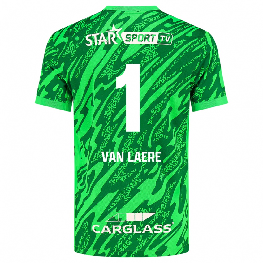 ילדים Daan Van Laere #1 ירוק כהה לבן חולצת שוער 2025/26 חולצה קצרה