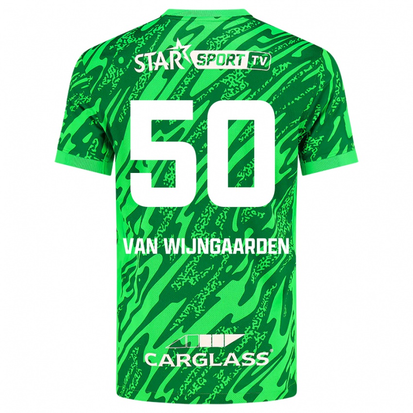 ילדים Maren Van Wijngaarden #50 ירוק כהה לבן חולצת שוער 2025/26 חולצה קצרה