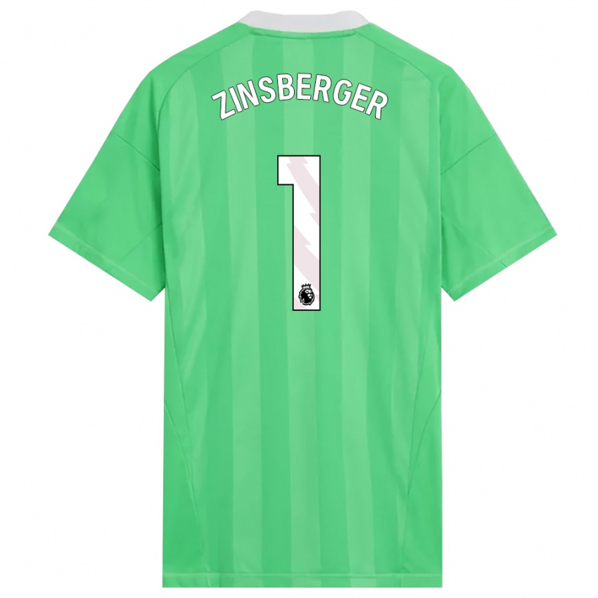 ילדים Manuela Zinsberger #1 ירוק בהיר לבן חולצת שוער 2025/26 חולצה קצרה