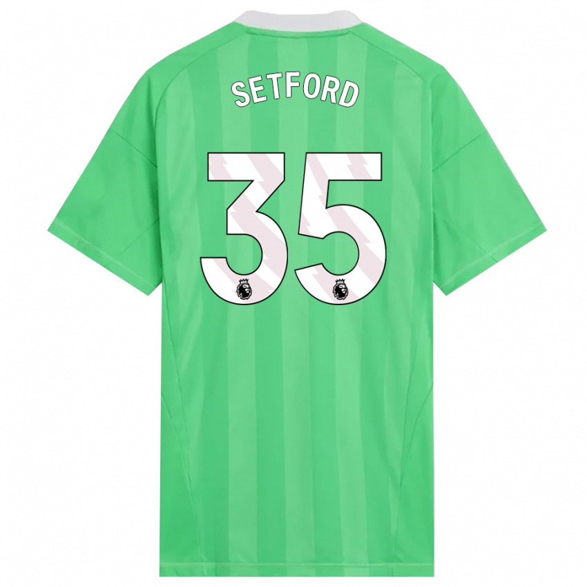 ילדים טומי סטפורד #35 ירוק בהיר לבן חולצת שוער 2025/26 חולצה קצרה